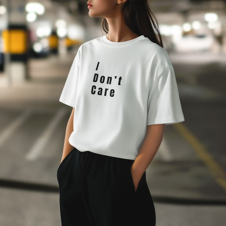 I Don’t Care T-Shirt — Minimalist Mood for Tired Days